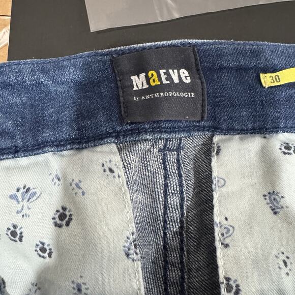 Maeve Anthropologie Straight Crop Jeans Women 30 Dark Wash Mid Rise 25 Inseam - Picture 6 of 8